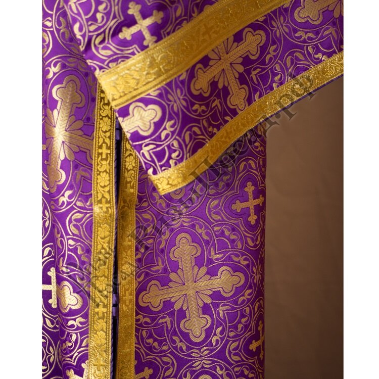 Облачение дьяконское фиолетовое с золотом (шелк)